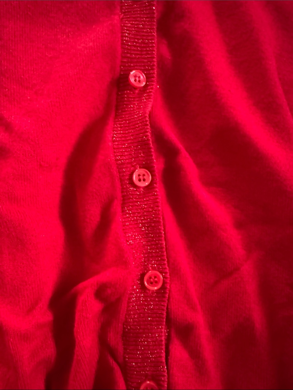 George Bright Red Button-Up Cardigan Sweater - Picture 3 of 5